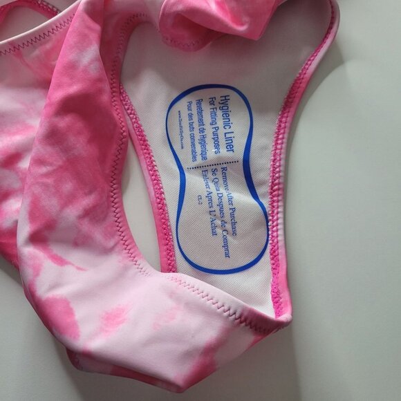 Corset Back String Swimsuit One Piece Hot Pink Open Front Womens Medium - Picture 8 of 10